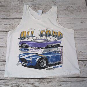 Vtg 1996 Race City All Ford Weekend Graphic Tank Top Men Size XL